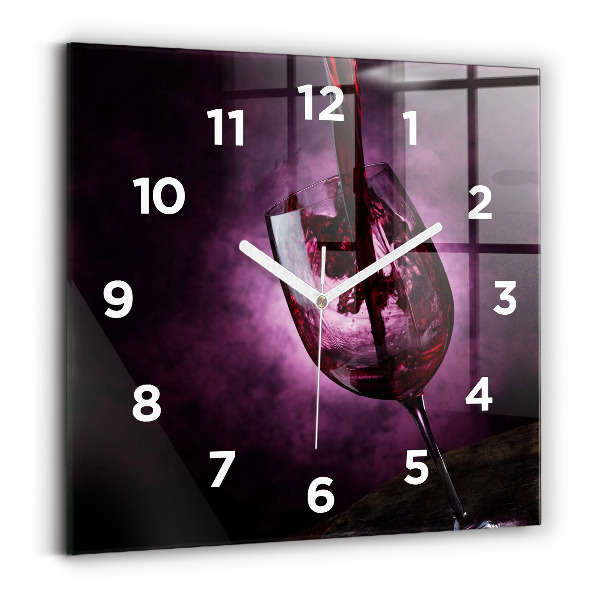 Horloge carrée en verre Verre à vin