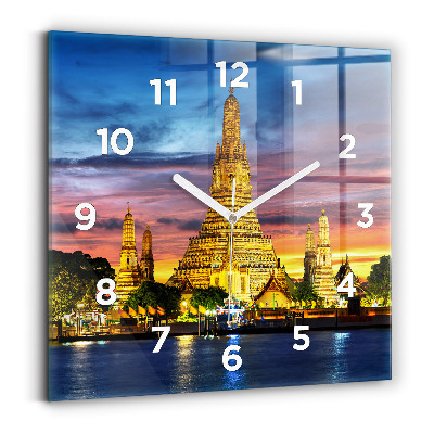 Horloge murale carrée Temple à Bangkok