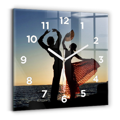 Horloge murale carrée Danse espagnole en mer