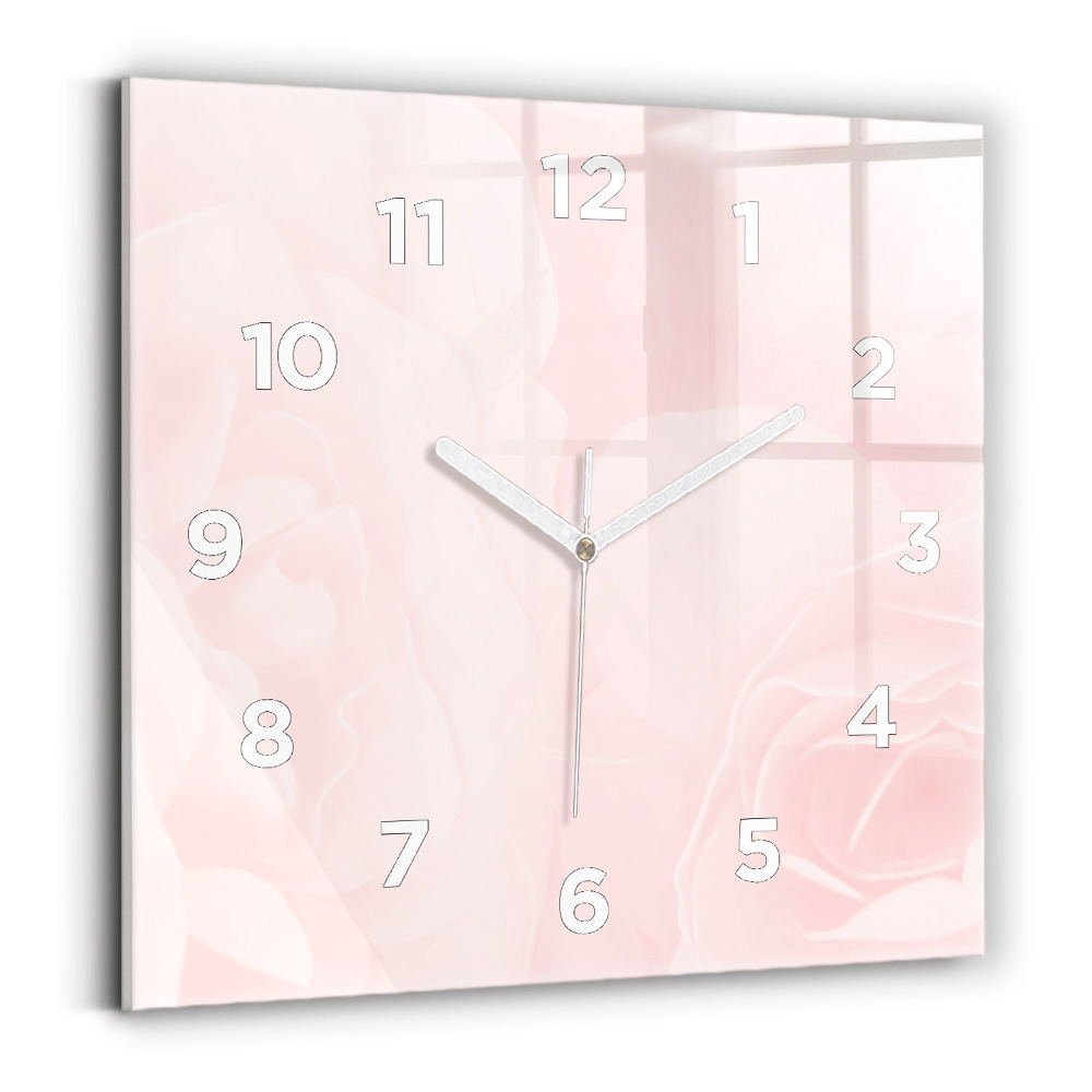 Horloge murale carrée Roses en fleurs