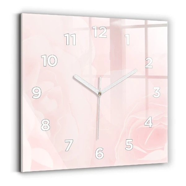 Horloge murale carrée Roses en fleurs