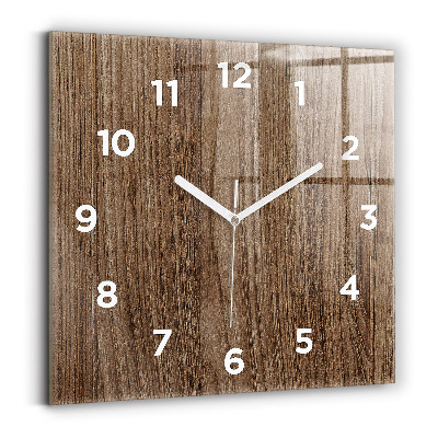 Horloge murale carrée Bois foncé