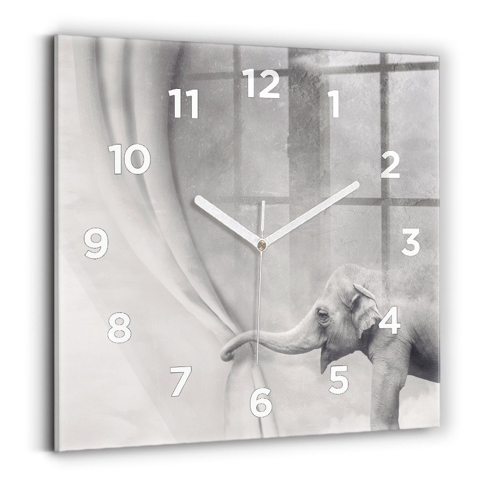 Horloge murale carrée Éléphant
