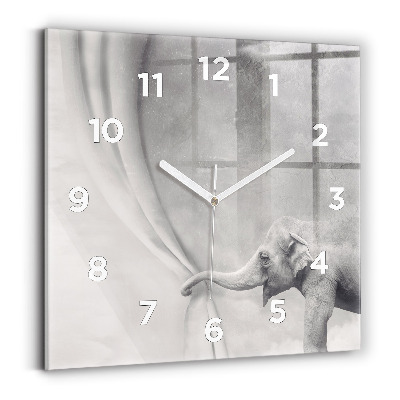 Horloge murale carrée Éléphant