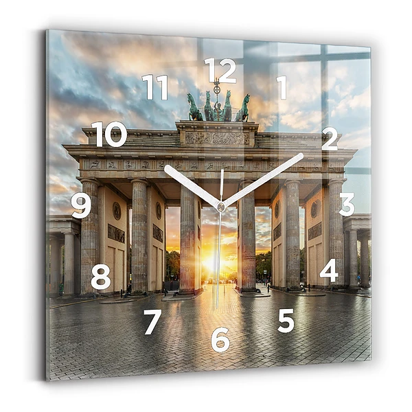 Pendule carrée en verre Porte de Brandebourg à Berlin