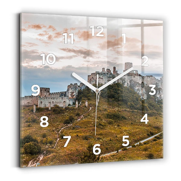 Horloge carrée en verre Château de Spiš en Slovaquie