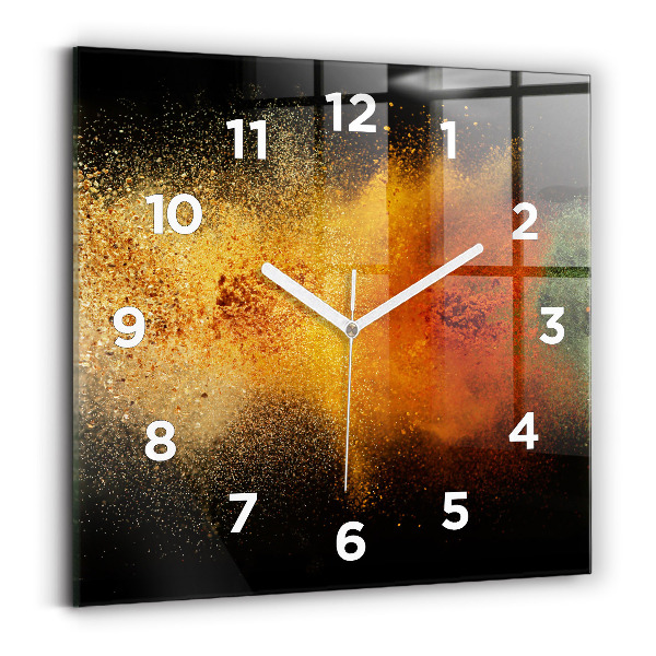 Horloge murale carrée Épices éparpillées