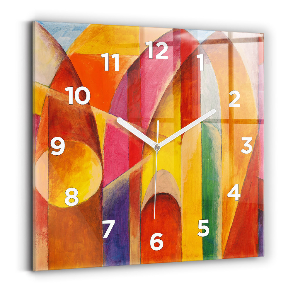 Horloge murale carrée Décoration artistique Abstraction