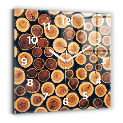 Pendule carrée en verre Bois