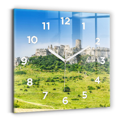 Pendule carrée en verre Château de Spiš en Slovaquie