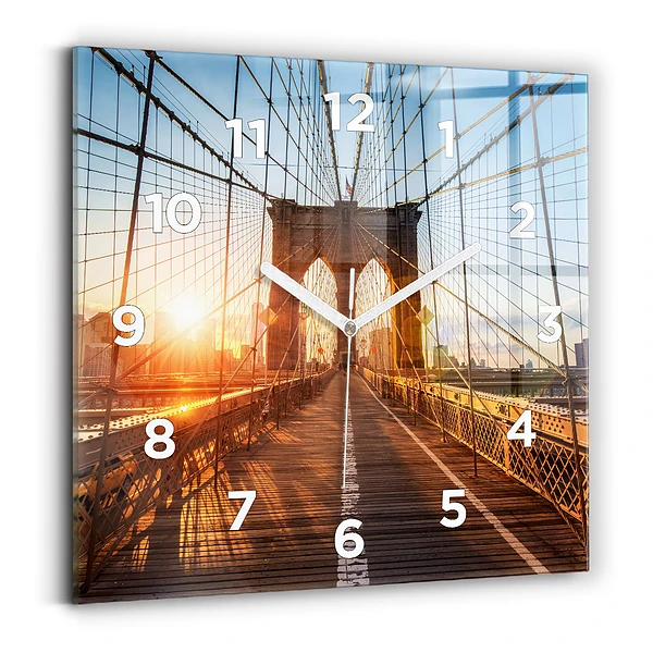Horloge murale carrée Pont de Brooklyn NYC