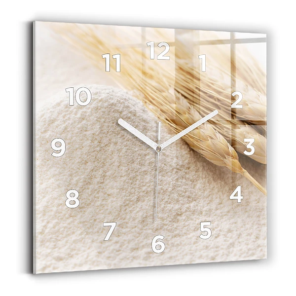 Horloge carrée en verre Farine et épis
