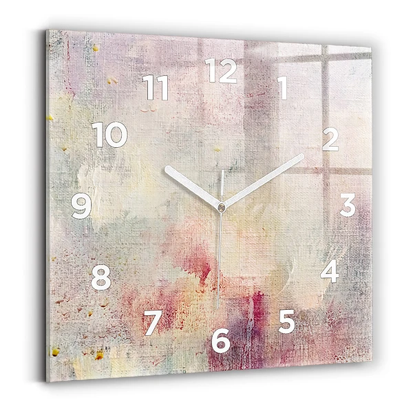 Horloge carrée en verre Abstraction peinte