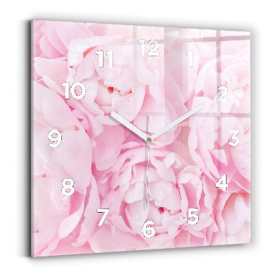 Horloge carrée en verre Fleurs en fleurs