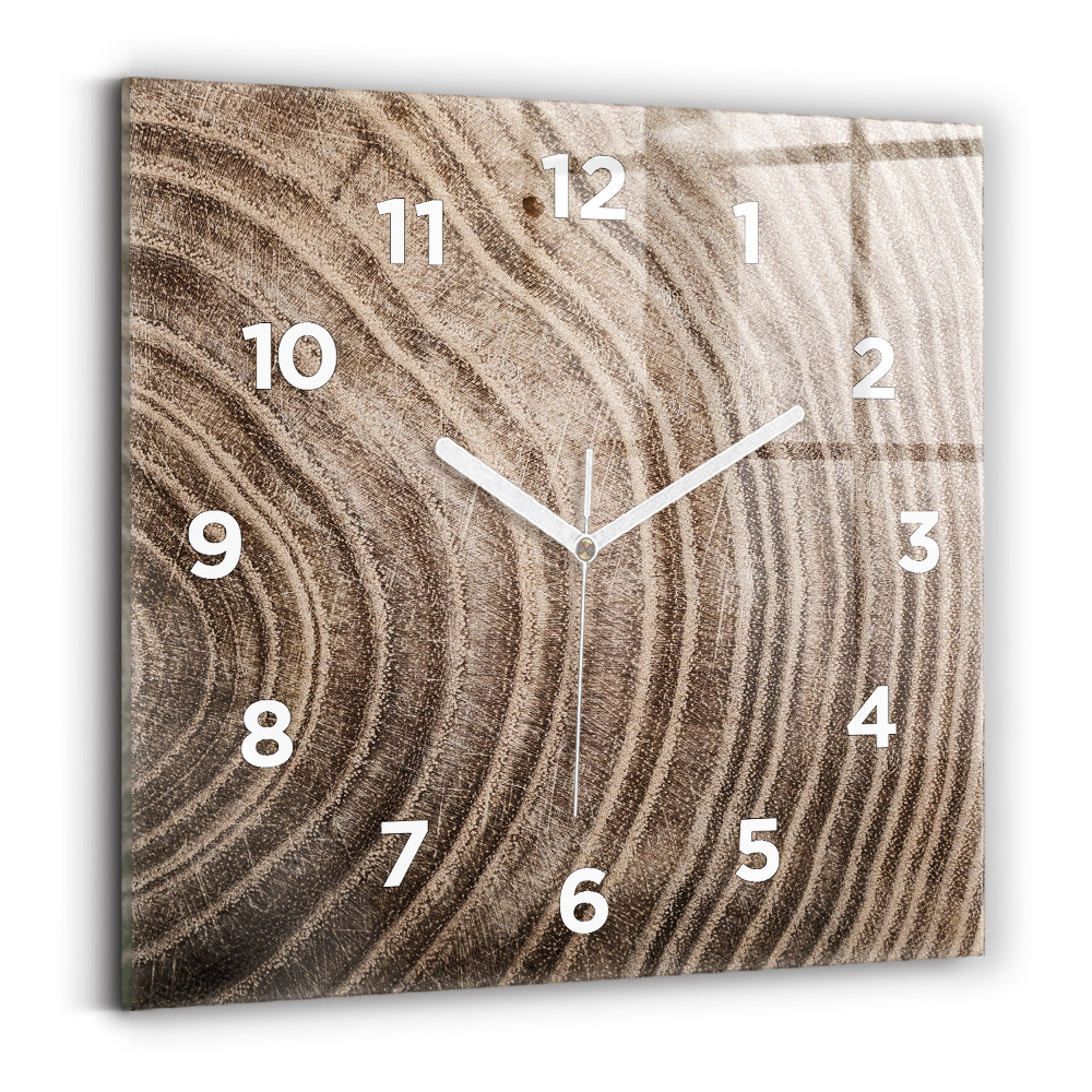 Horloge murale carrée Tronc d'arbre