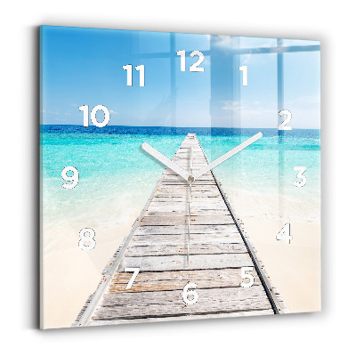 Horloge murale carrée Île tropicale