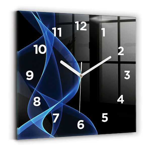 Horloge murale carrée Lignes bleues