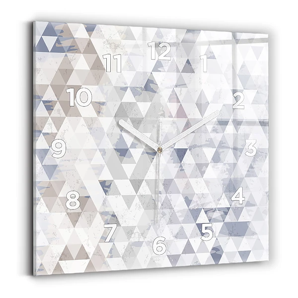 Horloge carrée en verre Motif géométrique