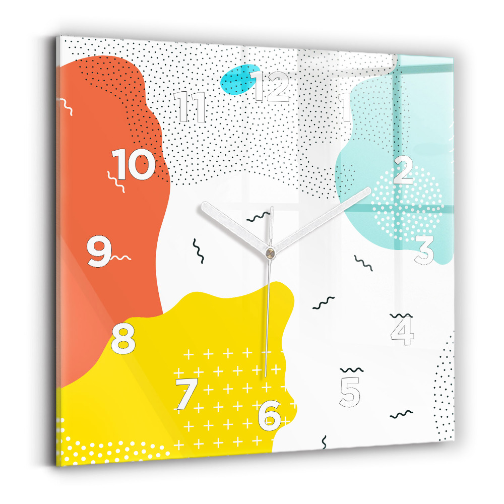 Pendule carrée en verre POP abstrait