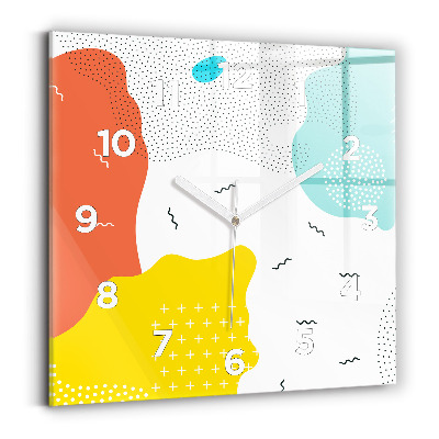 Pendule carrée en verre POP abstrait