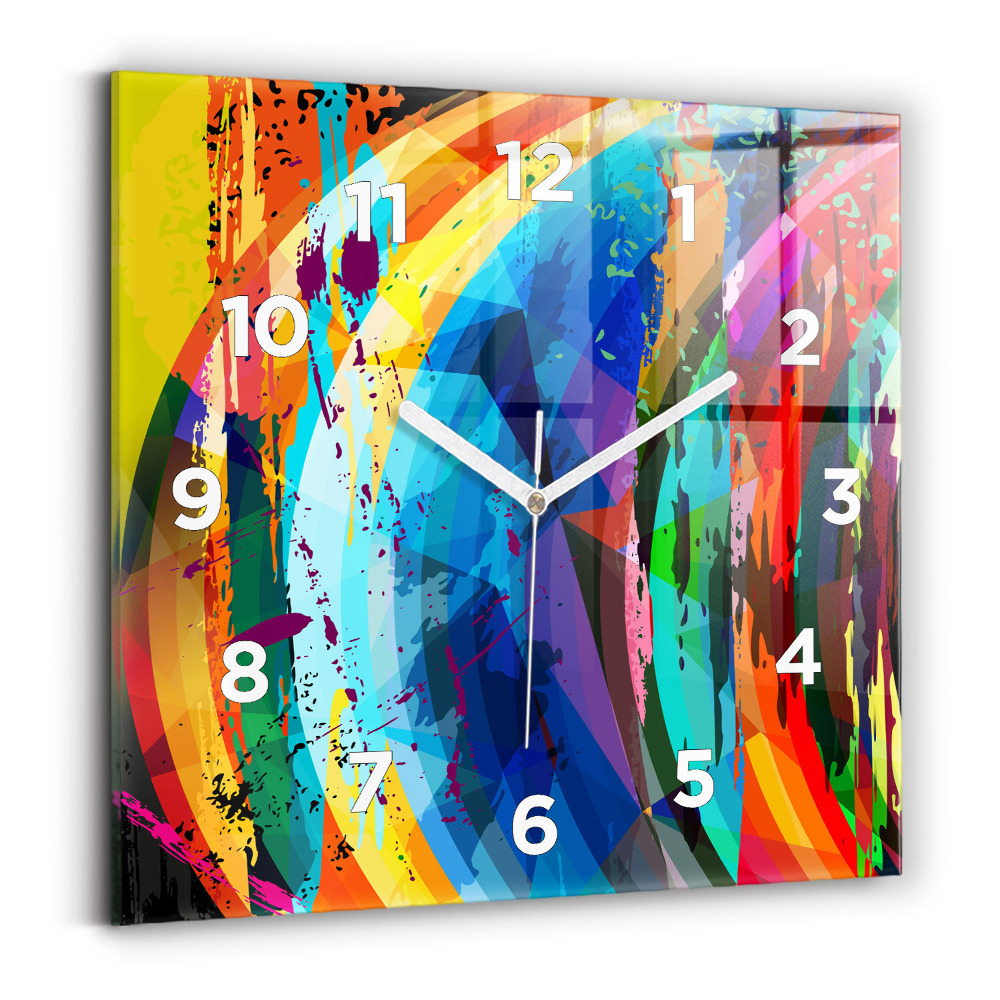 Horloge carrée en verre Fond abstrait