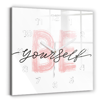 Pendule carrée en verre Inscription 