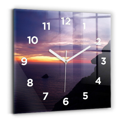 Horloge carrée en verre Tête de pierre