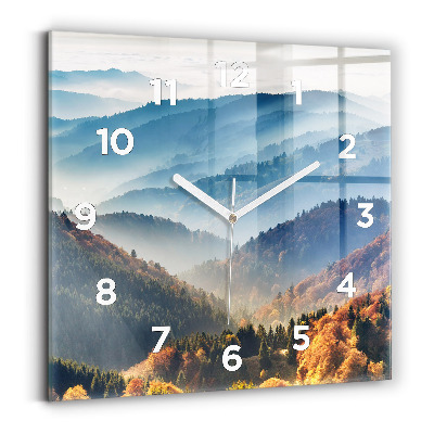 Horloge murale carrée Paysage de montagne