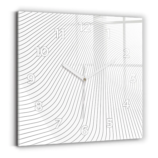 Pendule carrée en verre Lignes abstraites