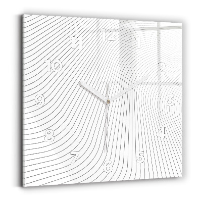 Pendule carrée en verre Lignes abstraites