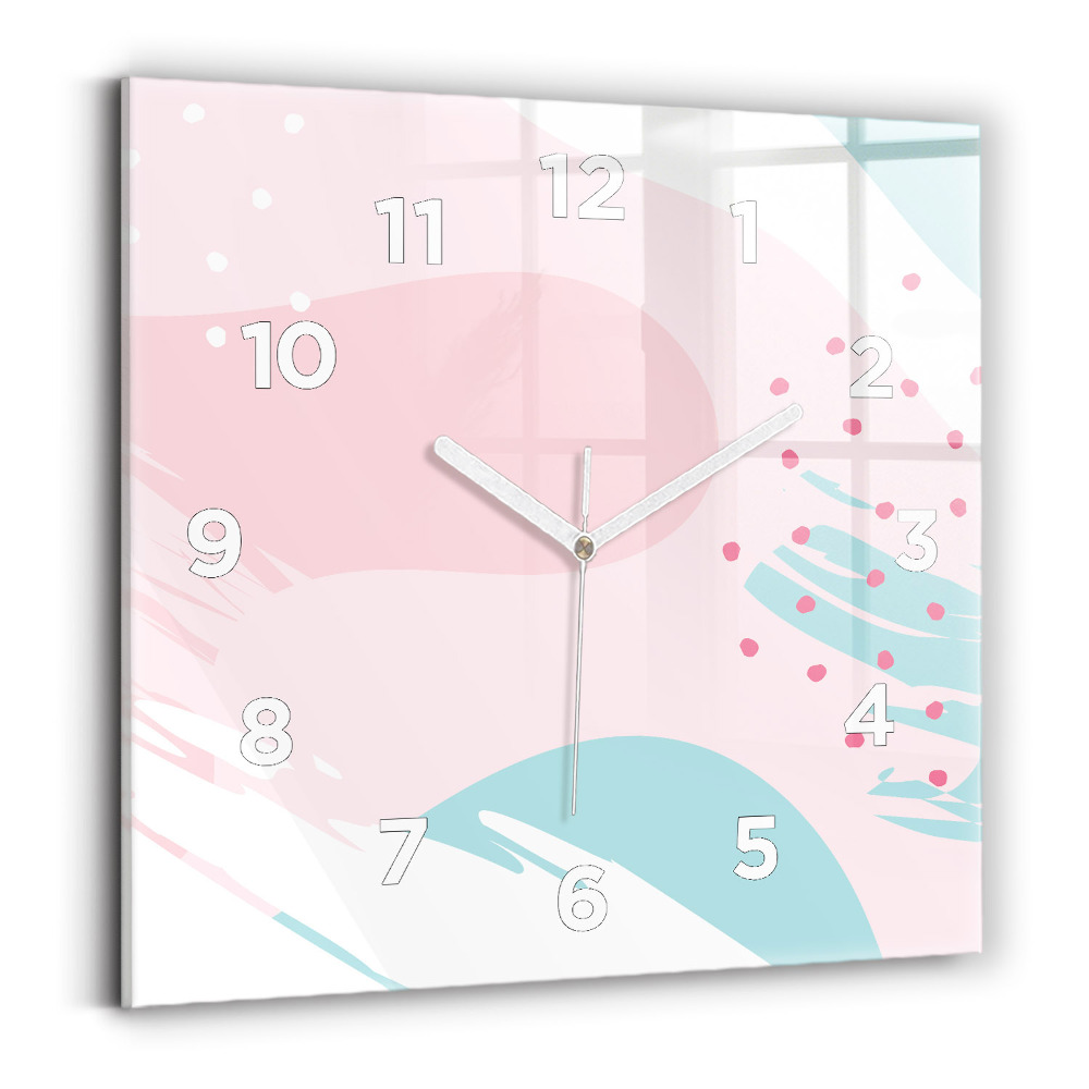 Horloge murale carrée Abstraction pastel