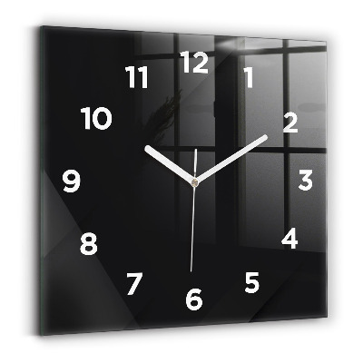 Horloge carrée en verre Motif de mur sombre