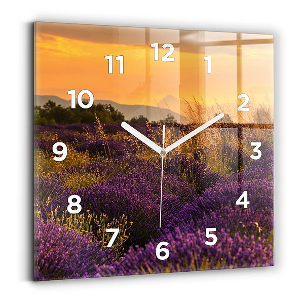 Horloge murale carrée Prairie de lavande France