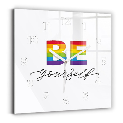 Horloge murale carrée Inscription 