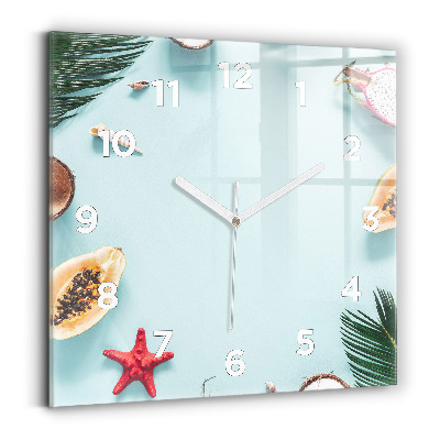 Horloge murale carrée Composition d'été