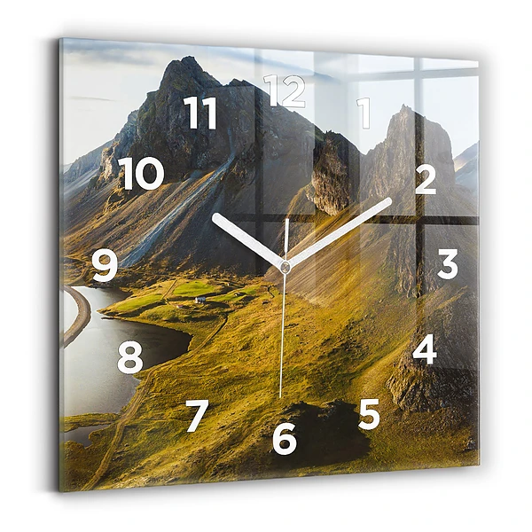 Horloge murale carrée Route en Islande