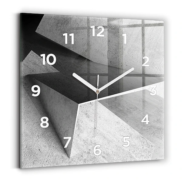 Pendule carrée en verre Triangles abstraits