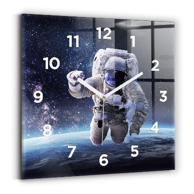 Horloge murale carrée Astronaute au-dessus du sol