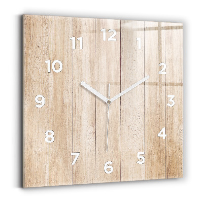 Pendule carrée en verre Texture en bois