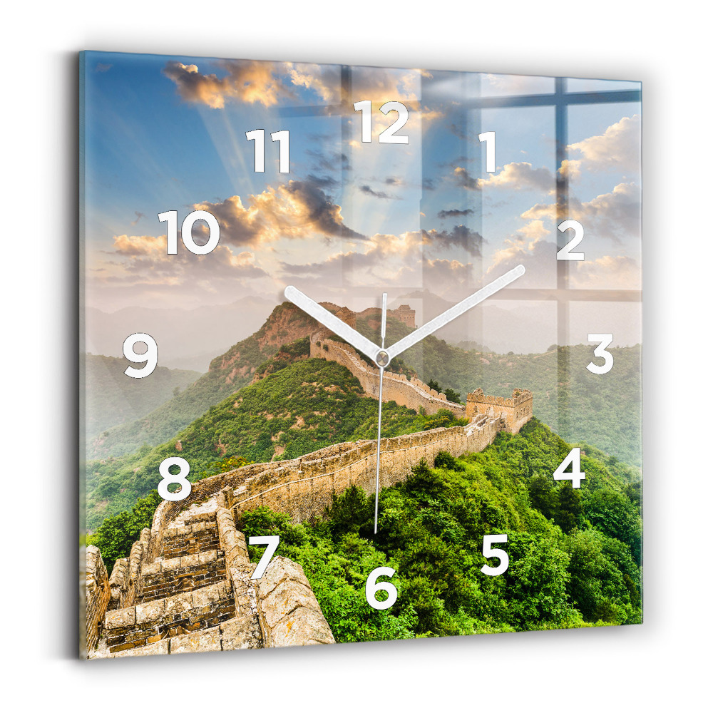 Pendule carrée en verre Grande Muraille de Chine