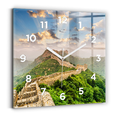Pendule carrée en verre Grande Muraille de Chine