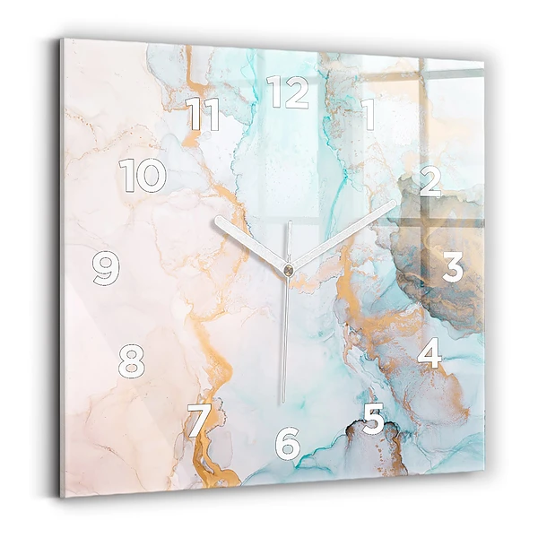 Horloge carrée en verre Image abstraite