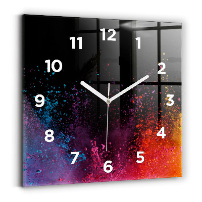 Pendule carrée en verre Une explosion de couleurs