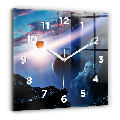 Horloge carrée en verre Grande galaxie