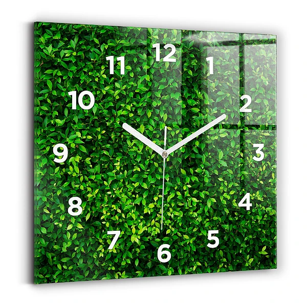 Horloge murale carrée Feuilles de haie