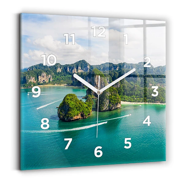 Horloge carrée en verre Île en Thaïlande