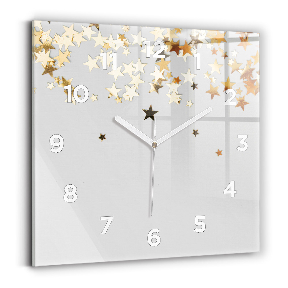 Horloge murale carrée Étoiles sur fond lumineux
