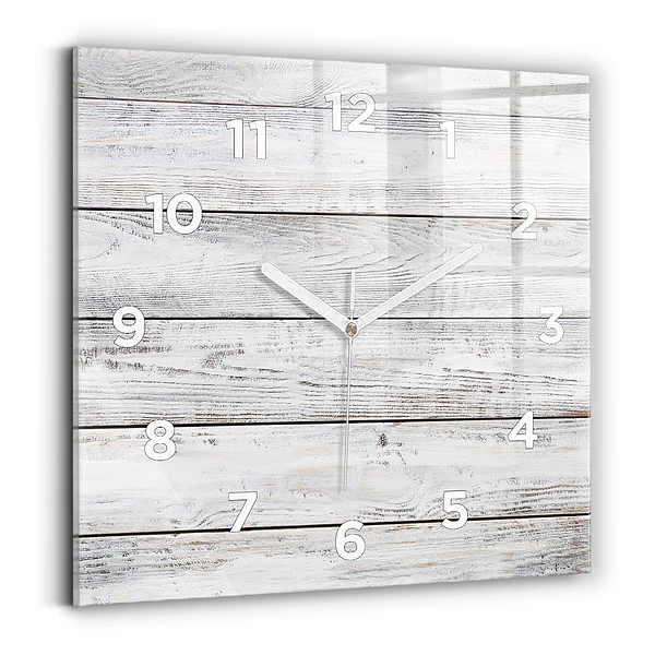 Horloge carrée en verre Planches peintes