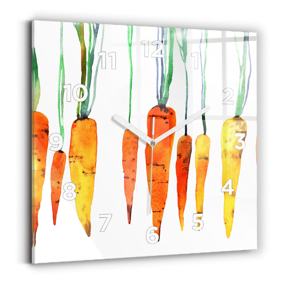 Horloge murale carrée Illustration de carottes