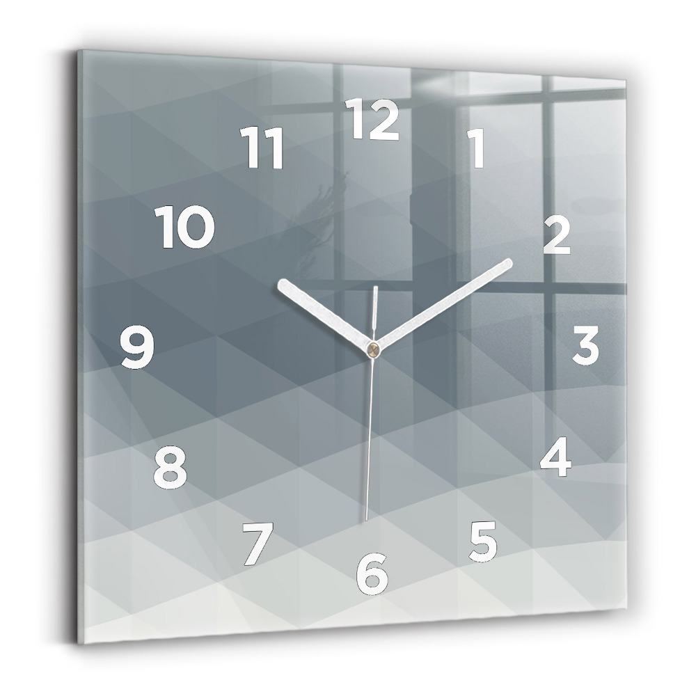 Horloge carrée en verre Abstraction grise